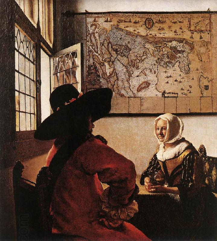 Jan Vermeer Officer with a Laughing Girl China oil painting art